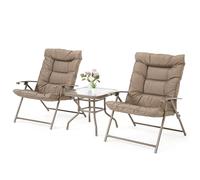 Mondeer Ensemble Bistrot de Jardin 3 Pièces avec 2 Chaises Pliantes