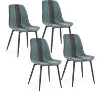 Mondeer Chaises de Salle à Manger Lot de 4, Chaise de Cuisine avec Pieds en Métal Moderne pour Salle à Manger Salon, L48 x H85 x P40 cm, Vert Turc