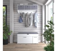 Mondeer Ensemble de vestiaires Vestiaire d'entrée Banc de chaussures avec assise