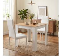 Mondeer Ensemble Table à Manger Carrée avec 2 Chaises Simili Cuir Table et Chaises Gain de Place 80x80cm Chêne Rouge et Blanc
