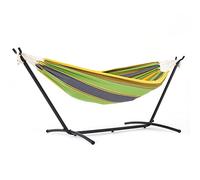 Mondeer Hamac avec Support d'extérieur de Camping Portable Extérieur en Plein air Portable en Toile pour Le Camping, la Plage et Les Voyages 200 kg Capacité de Charge, Vert