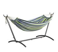 Mondeer Hamac Double avec Support Extérieur Portable, Hamac sur Pied 2 Personnes pour Camping Plage Voyages, 200 kg Capacité Charge, Bleu