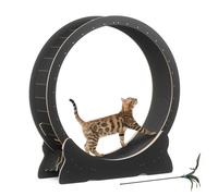 Mondeer Jouet intelligent pour animaux Tapis roulant pour chats,Diamètre intérieur 100cm,Design de serrure de sécurité, Roue de défilement silencieuse,110 x 117 x 36CM Noir