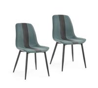 Mondeer Lot de 2 Chaises de Salle à Manger, Chaise cuisine en Tissu avec Pieds en Métal, Salle à Manger, Lac Bleu