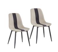 Mondeer Lot de 2 Chaises de Salle à Manger, Chaise cuisine en Tissu avec Pieds en Métal, Salle à Manger, Kaki