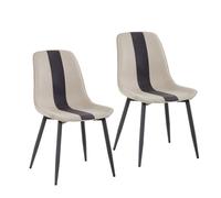 Mondeer Lot de 2 chaises de salle à manger jusqu'à 120 kg Pieds en métal beige
