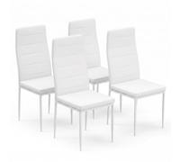 Mondeer Lot de 4 chaises de salle à manger avec revêtement en cuir | Chaises imperméables et faciles à nettoyer, dossier haut, rembourrage doux