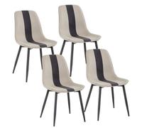 Meerveil Chaises de Salle à Manger Lot de 4, Chaise Rembourrée en Tissu avec Pieds en Métal Moderne pour Salle à Manger Salon Salle de Réception Bureau, L48 x H85 x P40 cm, Kaki