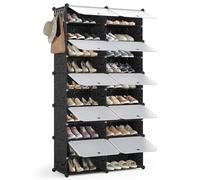Mondeer Meuble Chaussure 10 Compartiments,pour 40 Paires,Plastique,Noir