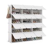 Mondeer Meuble Chaussure 12 Compartiments,pour 42 Paires,Plastique,Blanc