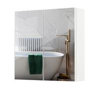 Mondeer Miroir de salle de bain Armoire de toilette avec 2 portes Armoire suspendue 45 x 12.9 x 45 cm