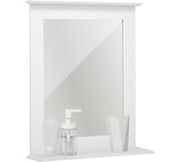 Mondeer Miroir de salle de bain Miroir de salle de bain avec tablette 46x12x55.5 cm Blanc