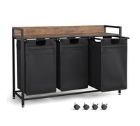 Mondeer Panier à Linge 2 Compartiments 150L,Chariot à Linge Étagères