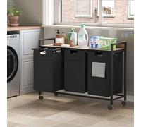 Mondeer Panier à linge 3 compartiments Collecteur de linge avec étagère et 3 sacs à linge 3x50L extensible amovible