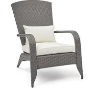 Mondeer PE Rotin Canapé Grenouille Chaises de jardin avec accoudoirs Lounge Bain de soleil avec coussins 1 pièce