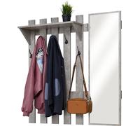 Mondeer Portemanteau avec miroir Portemanteau mural Gris