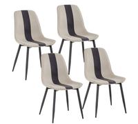 Mondeer Set de 4 chaises de salle à manger jusqu'à 120 kg Pieds en métal beige