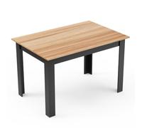 Mondeer Table à manger en bois, table de cuisine pour 4 à 6 personnes (chêne et noir)
