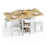 Mondeer Table à Manger Pliante avec 4 chaises, pour Petits Espaces