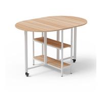 Mondeer Table à manger pliante mobile Table de cuisine multifonctionnelle pour 4-6 personnes 120 x 80 x 75 cm - Chêne