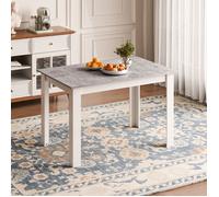 Mondeer Table à Manger Rectangle pour 6 personnes, Moderne, Pour Salle à Manger/Salon 138L x 90l x 75H cm, Gris