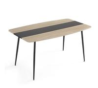 Mondeer Table à Manger, Table de Salle à Manger avec Patins antidérapants réglables pour Cuisine/Salon, 150L x 85P x 76.5H cm, Chêne