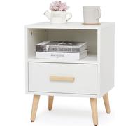 Mondeer Table de chevet avec 1 tiroir et 1 compartiment ouvert Table d'appoint 40x30x51cm