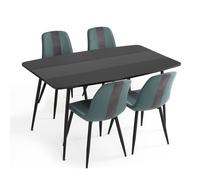 Mondeer Table de salle à manger avec 4 chaises Pieds en métal Salle à manger Groupe de repas