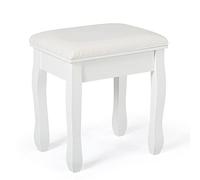 Mondeer - Tabouret Coiffeuse - Tabouret Piano avec Coussin Blanc Laqué en MDF, 41x30x45cm Imprimé Petite Chaise