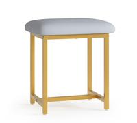 Mondeer Tabouret de Coiffeuse avec cadre métallique & tissu technique - Robuste, Confortable, Peu Encombrant 41x31x44,5 cm