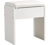 Mondeer Tabouret de Coiffeuse, Blanc Doux rembourré, Tabouret de Piano Confortable adapté pour Coiffeuse, Chambre à Coucher, Tabouret de Maquillage, 41 x 35 x 45 cm