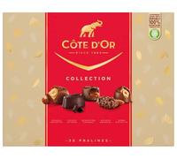 Mondelez Côte d’Or - Boîte Collection - Assortiment Chocolats - 36 Pièces - 4 Recettes : Double Noisette,Cacao Intense,Sensation Caramel,Rocher Amandes,Dôme Noisette - Idée Cadeau Noël - 1 x 345 g