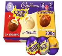 Mondelez International Mondelez Cadbury Mélange de chocolat blanc, caramel et œufs à la crème, paquet de 5, 200 g. Pâques, Chasse aux œufs, Big Night In, Anniversaire, Cadeau de remerciement, Cadeau,
