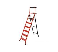 Mondelin - Escabeau Pliable Professionnel en Acier avec Plateforme - Charge Max. 150 kg - Porte Outils Amovible (140 cm)