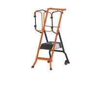 Mondelin - Escabeau sécurisé PIRL Gardia avec portillons automatiques - 2 marches - Dimension plié 167x66x26 cm - Les Roues sont sur Ressort - Adapté aux Obstacles - Transport Facile