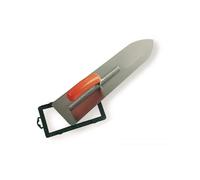 MONDELIN Platoir Flamand Une Main Inox - Poignée Banane Ergonomique - Lissage Professionnel des Chapes, Coins et Angles - Monture Aluminium Résistante