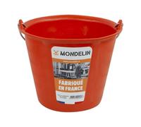Mondelin - Seau de maçon prockok Orange - Matière Prochok® Issue de la filière Recyclage - Matière caoutchoutée épaisse - Modèle en 12L gradué