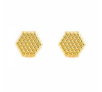 Mondepetit 03131 Boucles d'oreilles pour femme en or jaune 9 carats Hexagono brillant