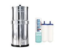 Monderma water filters Big 8.5 litres - système de filtration d'eau par gravité, avec 2 cartouches filtrantes FTO+ coldstream certification NSF/ANSI, robinet100% inox.