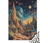Mondes étranges Puzzles 1000 Pieces Cadeau Unique Sci-FI planète Défi Jouet À De Qualité Supérieure Peinture Art pour Adultes Et Enfants À Partir De 12 Ans 1000pcs (75x50cm)