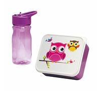 Mondex Ensemble boîte à Lunch et bidon Hibou Rose