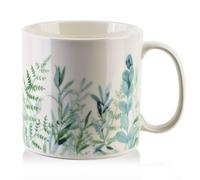 Mondex | Mug en porcelaine - EDDY LEAVES - 500 ml - Motif floral - Stylé et élégant - Idéal comme cadeau