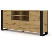 MONDI SALON COMMODE 188x84x40cm CHÊNE NOIR MAT