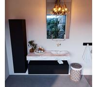 Mondiaz ALAN-DLUX Ensemble de meuble - 120cm - meuble Urban mat - 1 tiroir - Lavabo Cloud Glace suspendu - vasque Droite - 0 trous de robinet ADX120Urb1LR0Gla