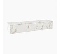 MONDIAZ ALAN MODULE Meuble sous-lavabo - 170x45x30cm - 2 tiroirs - push to open - Mélamine - Cararra mat A45278Cararra
