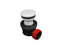 Mondiaz Click Siphon - 6,7 cm - économiseur d'espace - Forme ronde - en Solid Surface - Talc M80005