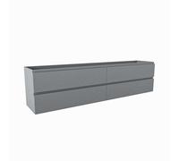 Mondiaz Hay Meuble sous vasque - 200x40x50cm - 4 tiroirs - softclose - 1 découpe au centre - Plata M45258Plata