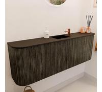 Mondiaz JOYA 123.2cm meuble de salle de bains - arrondis gauche et droite couleur Shadow - Vasque FAYE position Milieu 1 trou de robinet couleur Urban. JY124LRM2D1KShaUrb