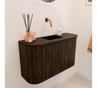 Mondiaz JOYA 73.2cm meuble de salle de bains - arrondi gauche et droite couleur Walnut - Vasque FAYE position Milieu Sans trou de robinet couleur Urban JY74LRM1D0KWalUrb