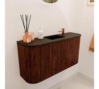 Mondiaz JOYA 83.2cm meuble de salle de bains - arrondi gauche et droite couleur Ruby - Vasque FAYE position Milieu 1 trou de robinet couleur Urban. JY84LRM2D1KRubUrb